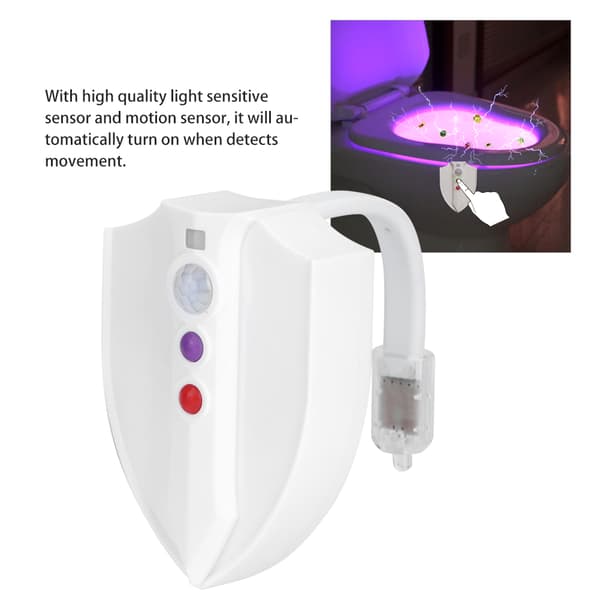 Vanntett toalettlys bevegelsessensor LED nattlampe med UV-lys for baderom