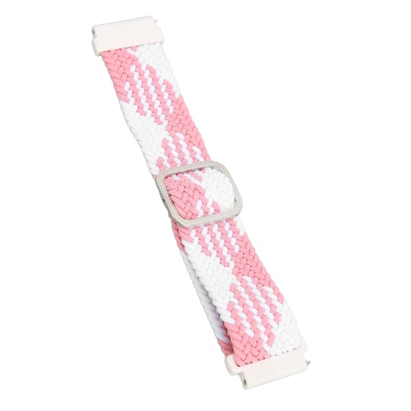 22 mm klockarmband elastiskt flätat nylon justerbart handledsband för Huawei Watch 3 Rosa Vit