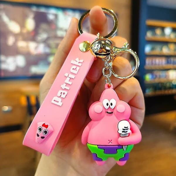 Wicked SpongeBob SquarePants Cute Anime Keychain Doll Patrick Star Car Keychain Backpack Pendants A Patrick Star2