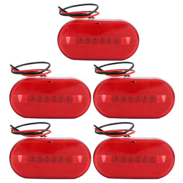 5 stk 6LED 12V Sidemarkeringslys for Lastebil Tilhenger Praktisk Tilbehør (Rød)