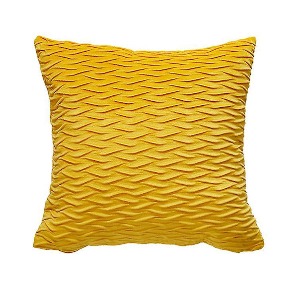 Lyxig gul sammetskudde i 2 delar (45x45cm) för soffa och sovrum