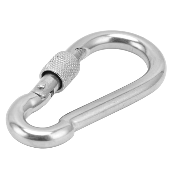 Carabiner-krog i rustfrit stål 304, kraftig og multifunktionel, med fjederlås, M10x100