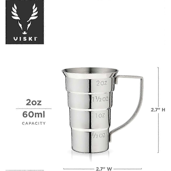 Rostfri Jigger för Cocktailrecept med 15 ml, 30 ml, 45 ml & 60 ml Mått_SZXM