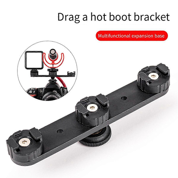 1/4 Skruehul Cold Shoe Vlog Udvidelsesbeslag 3 Hot Shoe Adapter