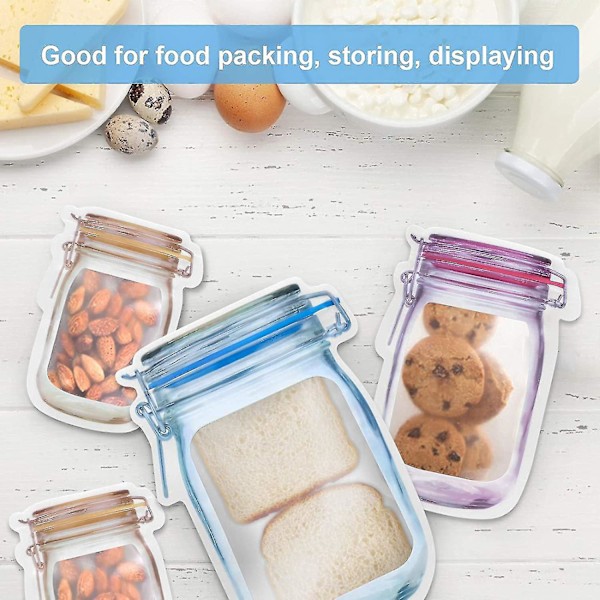 40-pack Mason Jar Ziplock-påsar för matförvaring