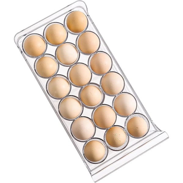 Kjøleskaps-Eggorganisator - Stabelbar BPA-fri beholder, Klar skuff for 18 egg