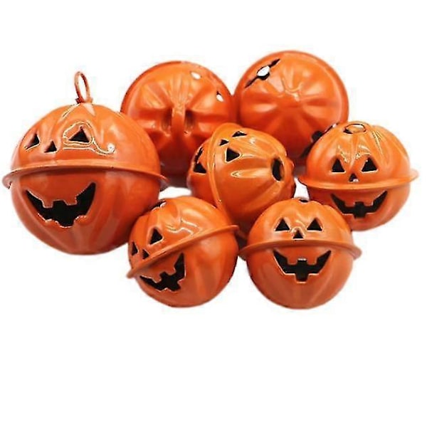 Halloween Kurpitsa Kellot Puun Koristeet 5/50kpl 4cm Ripustettava Sisustus Kurpitsa Pää Kellot Halloween Kello Juhlatarvikkeet