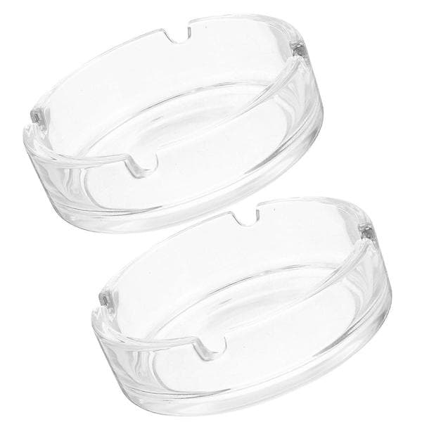 Transparent Glass Ashtray for Home Use Easy to Clean and Portable 2 Pcs