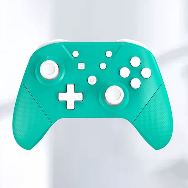 Bluetooth Gamepad NFC Somatosensorisk Dubbel Motor Vibration Trådlös Spelkontroll med 3D Joystick för Switch Turkosgrön