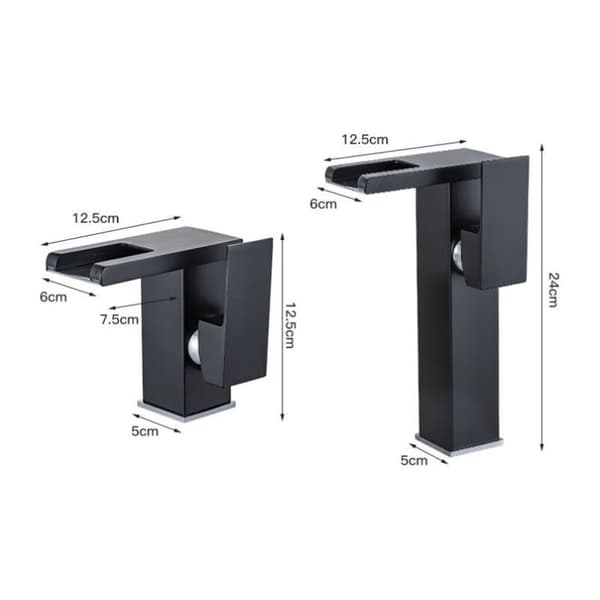 Foss LED baderomsbatteri, svart med gullaksent