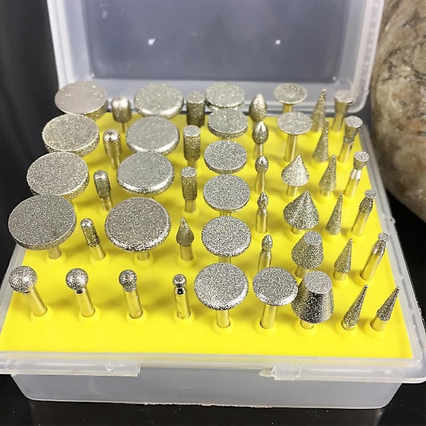 50 st Diamantbelagda Roterande Slipstift Smycken Lapidary Burr Grit