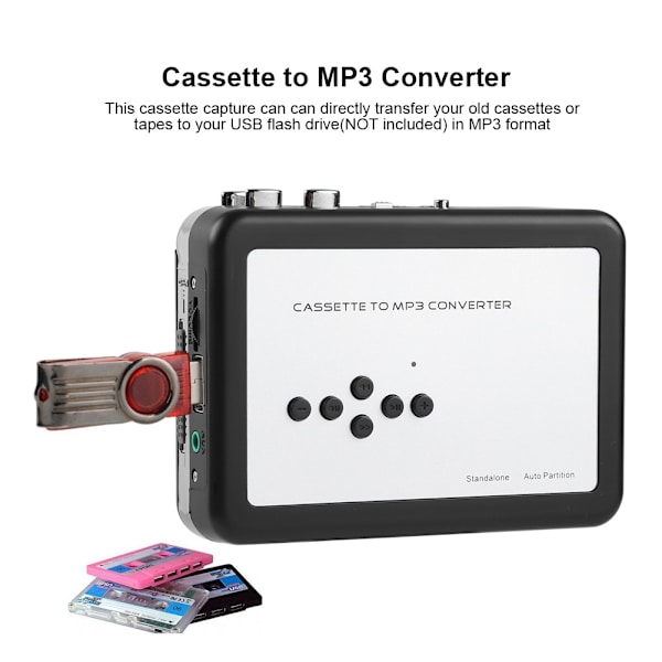 Bærbart kassettebånd til MP3-konverter USB-flashdrev Capture Audio Music Player