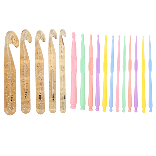 17 st virknålsset kristall virknålar DIY stickningsverktyg tröja nålstickningstillbehör