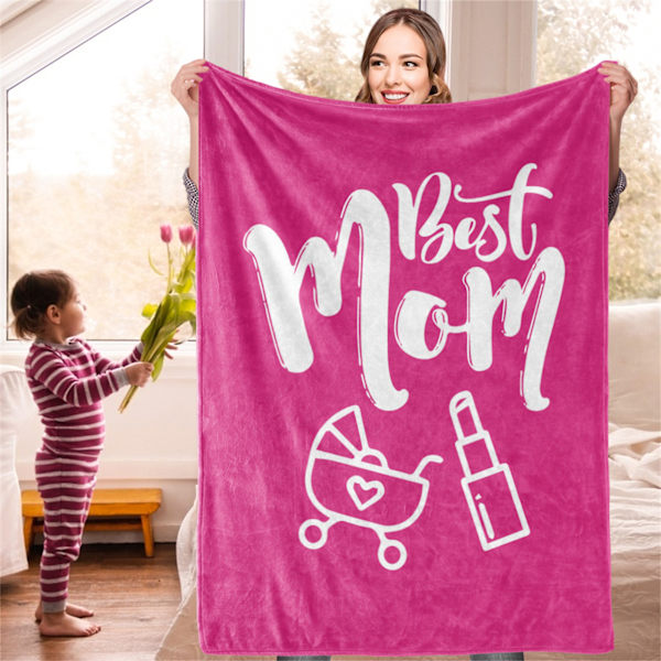 Glad mors dag filt Maskintvättbar mjuk filt för soffa säng kontor bil alla årstider BL317 80x100cm