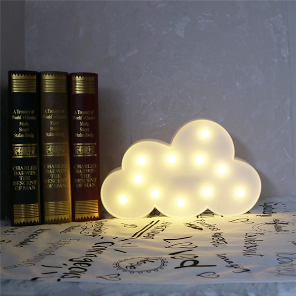 Dekorative LED Crescent Moon Star Cloud Night Lights til børn og voksne A A