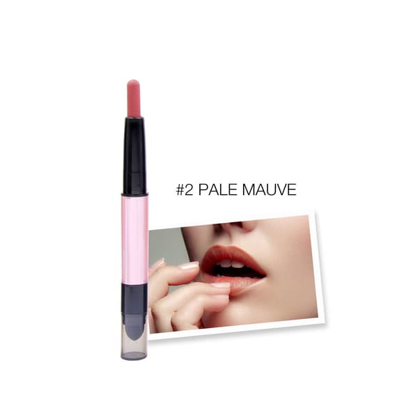 Dobbelthodet Matt Lipgloss Leppestift Langvarig Vanntett Leppestift 2#