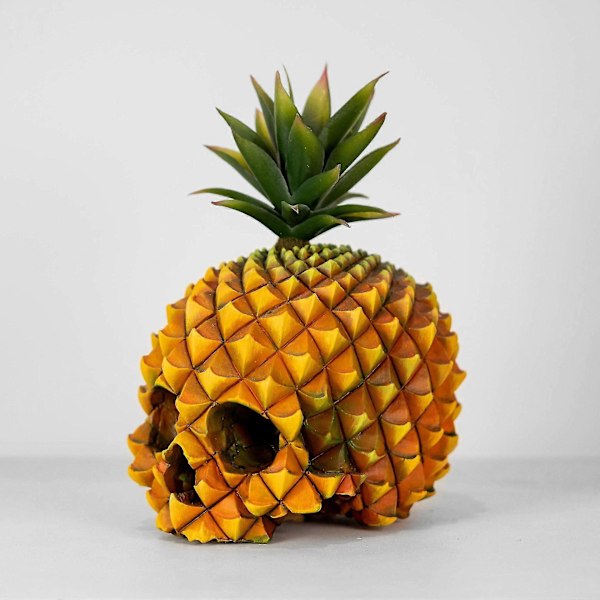 Halloween Morsom Produkt Ananasformet Hodeskalle Ornament (1 stk - gul)