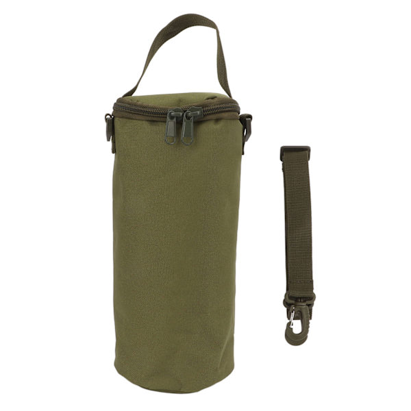 Camping Oppbevaringspose Dobbel Glidelås Håndtak Design Oppbevaringspose med Skulderstropp for Gassbeholdere Campinglys Grønn