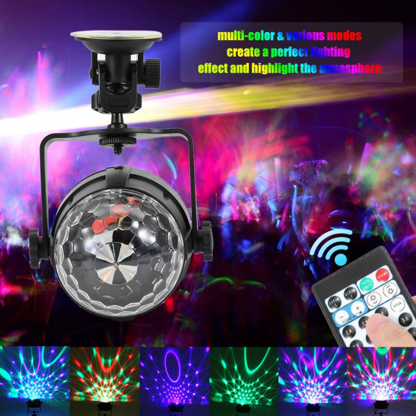 Mini DJ Club Disco KTV Festbar RGB MultiColor LED Lampe Kugle Projektor Scenelys