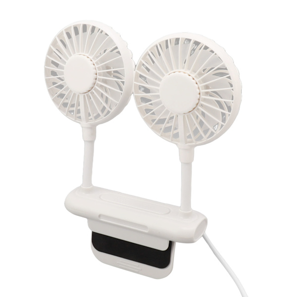 Hvid skrivebordsventilator med justerbar klemme 3 gear 360° roterende USB bordmonitor køleventilator til kontor