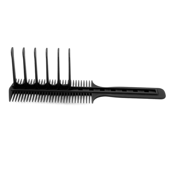 Barber Dobbeltsidet Guide Kam Multi Klippelængde Ergonomisk Bredtandet Kam til Frisør Sort