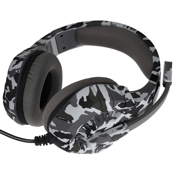 Kablet Gaming Hodetelefon Datamaskin Stereo Hodesett med LED Lys Mikrofon USB+3.5mm Port