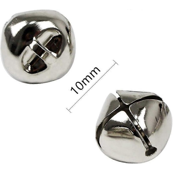 50 st Jul Bjällerklang Metall Hantverksbjällror Bulk Musikaliska Bjällerklang Slädbjällror Pärlor - Silver - 10mm