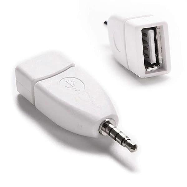 Omformeradapter USB 2.0 hunn til 3,5 mm hann AUX lyd holdbar bilpluggkontakt som visa
