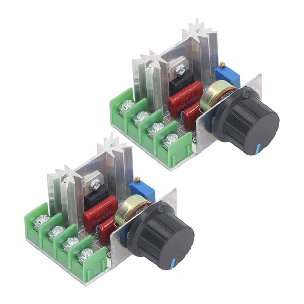 2PCS 2000W 220V AC SCR Spänningsregulator Justerbar Motorhastighetskontrollmodul Vridpotentiometer