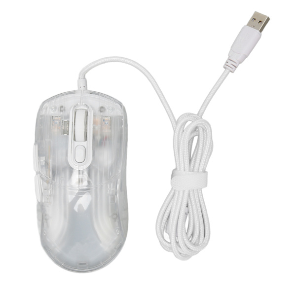 Trådbunden Transparent Mouse 12800DPI 7 Key Macro Programmering 13 RGB Lights Gaming Mouse för Windows för OS X