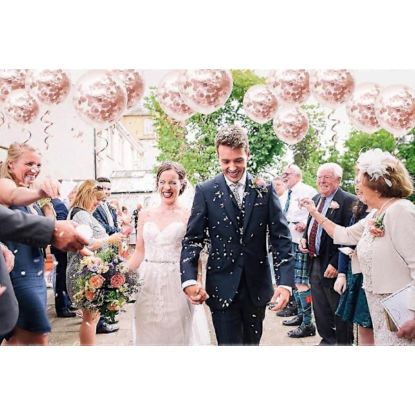 60 Stk. Konfetti Balloner 30cm Gennemsigtige Konfetti Helium Latex Balloner til Børn Pige Kvinder Fødselsdag Bryllup Baby Shower Dåb Fest Dekoration