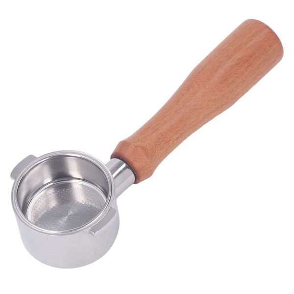 51 mm Bottenlös Portafilter i Rostfritt Stål med 2 Öron Bottenlös Filterhållare Portafilter med Trähandtag för Kaffemaskin Stil 1