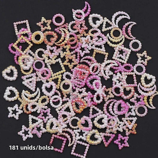 Kawaii kynsitaidekoristeet 3D-akryylikukilla ja helmillä DIY-kynsitaidemanikyyrikoristeluun kesätyyli type16