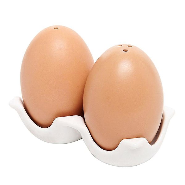 Brun Egg Salt- og Pepperdrysser med Eggkartongstativ