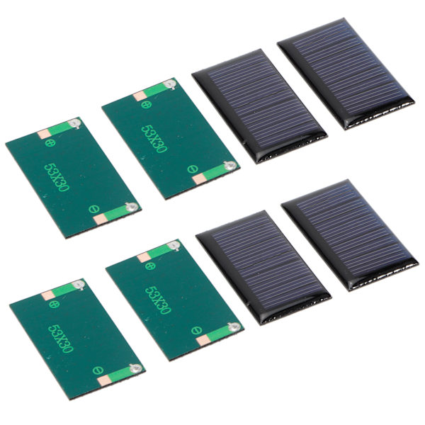8 kpl 30 mA 5 V:n miniaurinkokennoa, aurinkopaneeli, DIY-aurinkoepoksilevy, sähkölelujen materiaalit, aurinkokennojen laturi