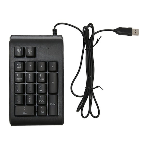 19 taster numerisk tastatur med 3 farver baggrundsbelyste U-formede taster Plug and Play USB-kablet talblok til bærbar PC-skrivebord