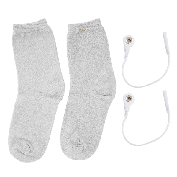 1 par ledende sokker Elastisk Sømløs Elektroterapi Massasje Sølvfiberelektrodesokker for leddgikt