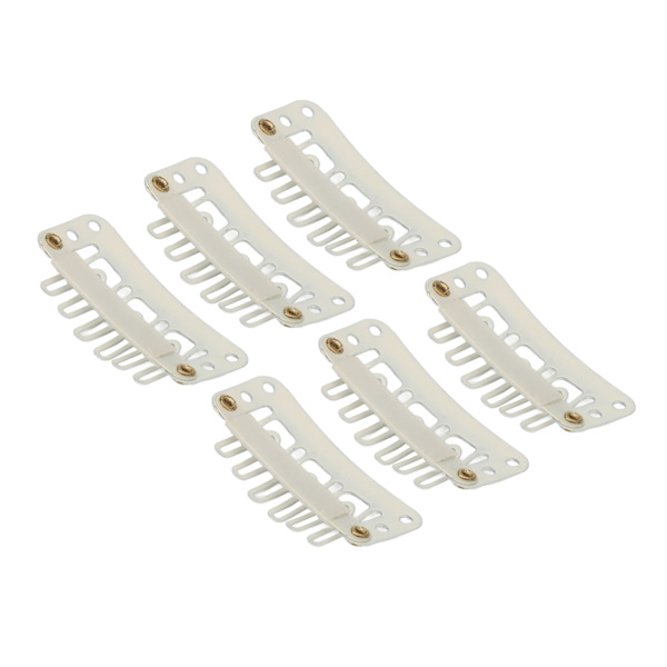 100 st Peruk Snap Clip U-form 6 tänder Säkert hårstycke Kamklämmor för gör-det-själv-hårförlängningshatt Beige
