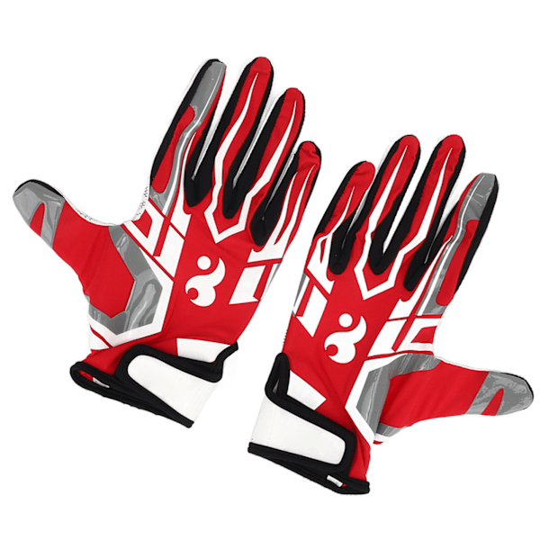 Ett par fotbollshandskar Anti Slip Baseball Batting Glove Portable Enhanced Performance Fotbollshandskar för utomhusaktiviteter Röd L