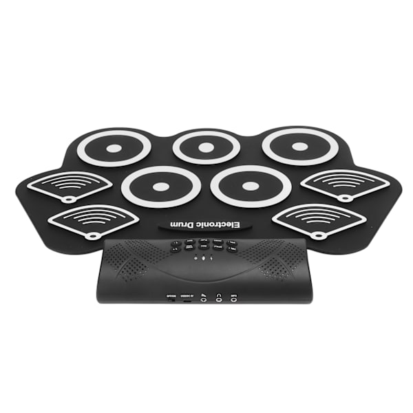 Elektronisk trumplatta Bluetooth inspelningsfunktion dubbla högtalare bärbar elektronisk rull upp trumset 100‑240V EU-kontakt