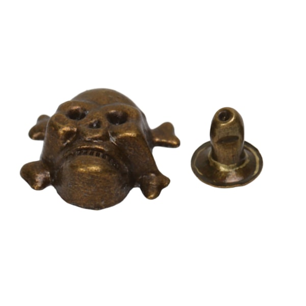 150 set Skull Rivets, enkel 13x12mm DIY Making Ghost Head Bronze Punk Galvanisering Utseende Skull Button