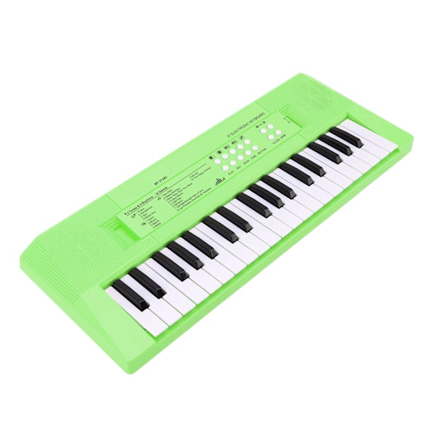 Elektroniskt piano keyboard barn 37 tangenter keyboard piano pedagogiskt instrument leksak med mikrofon grön