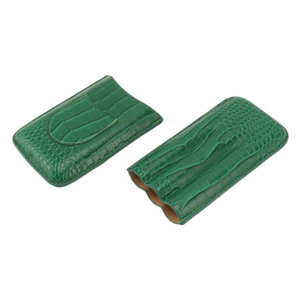 Cigarhållare i konstläder, bärbar, hållbar, elegant, 3-fingers cigarrlåda för resor, utomhusbruk, affärer 81