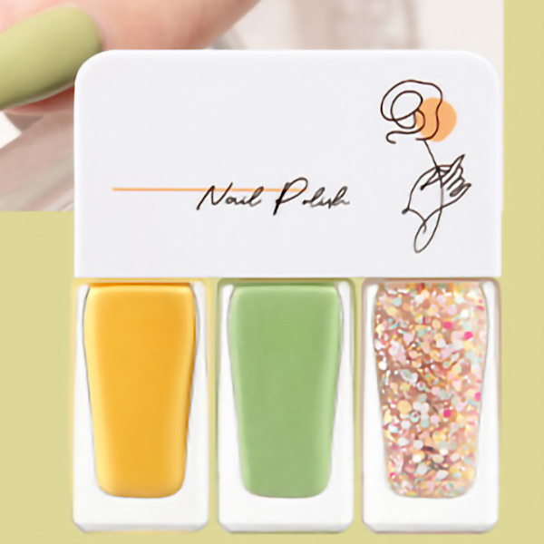 3-pack Vattenbaserat nagellackset för kvinnor, lätt att skala av, snabbtorkande nagellack för dejting, halloweenfest T10