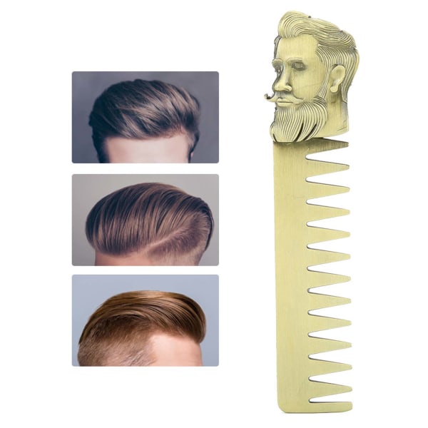 Styling Skäggkam Bred tand Zinklegering Frisörsalong Frisörkam för män
