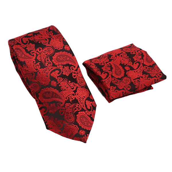 Klassisk slipsset för män med speciell mönsterdesign, slips, näsduk, slipsklämma, manschettknappar, kit för bröllop, fester och affärer