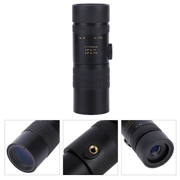 7-17x30 Zoom Bærbar Monokulær Teleskop til Udendørs Rejser Camping Vandreture Fugleobservation