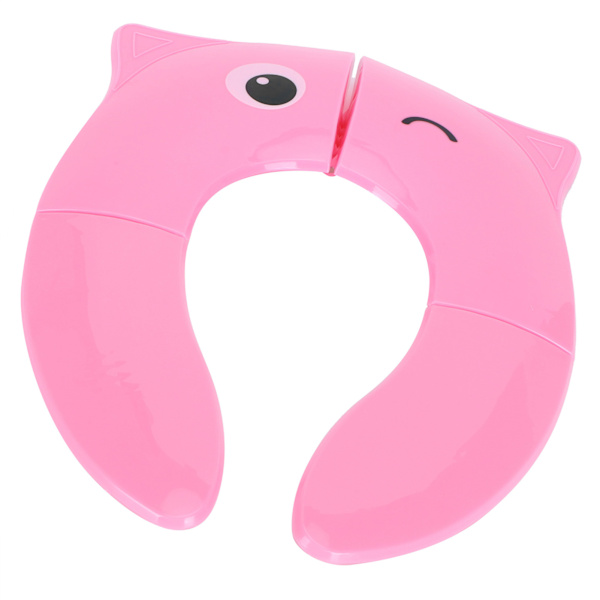Sammenklappelig pottesæde pude bærbar baby toddler toilet træning sæde skridsikker pude til rejser (Pink )