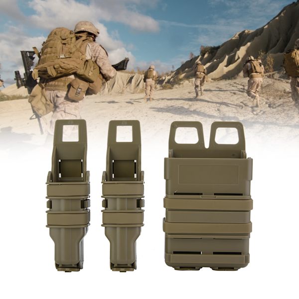 Taktisk Molle Holster Magasin Taske Riffel Pistol Mag Pouch Sæt til Militær Jagt (Sandfarve)