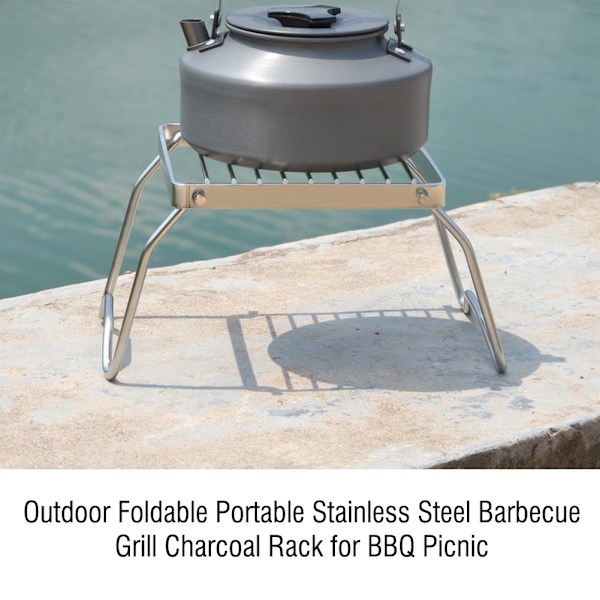 Hopfällbar bärbar grill i rostfritt stål för utomhusbruk, grillkolställ för grillning och picknick